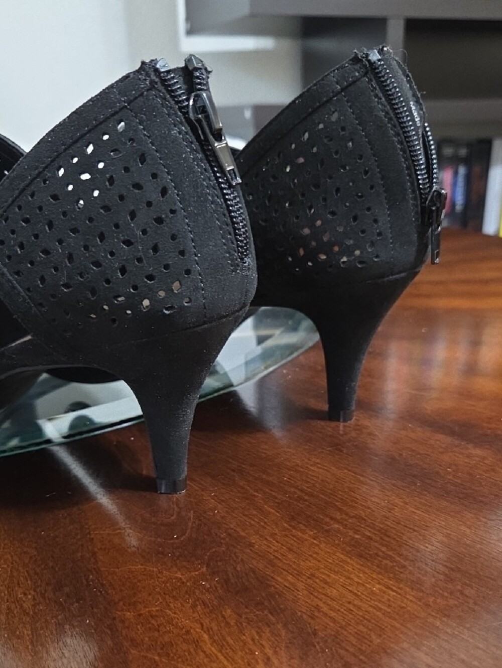 Style & Co. Black Perforated Peep-Toe Heels - Picture 8 of 9